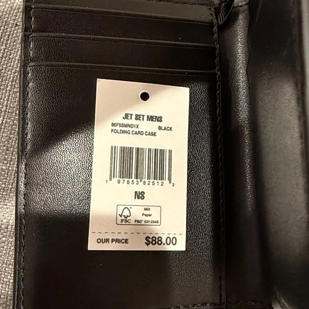 NWT MICHAEL KORS Men's Wallet Card Case Folding MK Black Jet Set -NEW in box